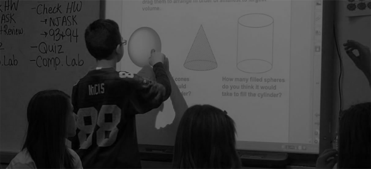 Student at interactive smartboard